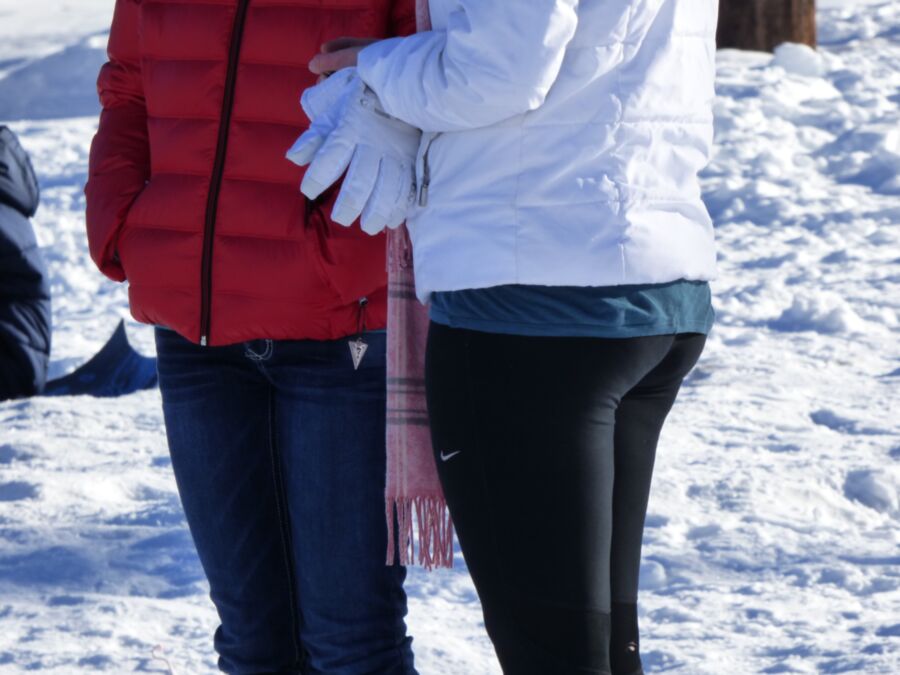 Free porn pics of Sexy candid leggings in the snow 2 of 22 pics