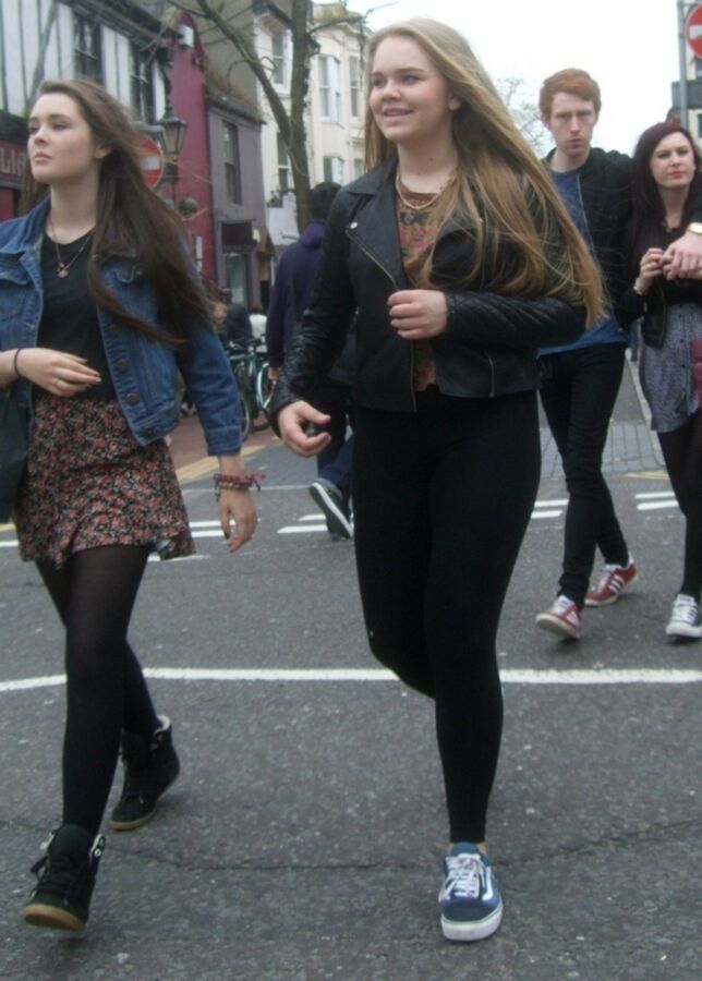 Free porn pics of Candid Teens 34 - Chunky Girl in Leggings & Pantyhose 7 of 35 pics