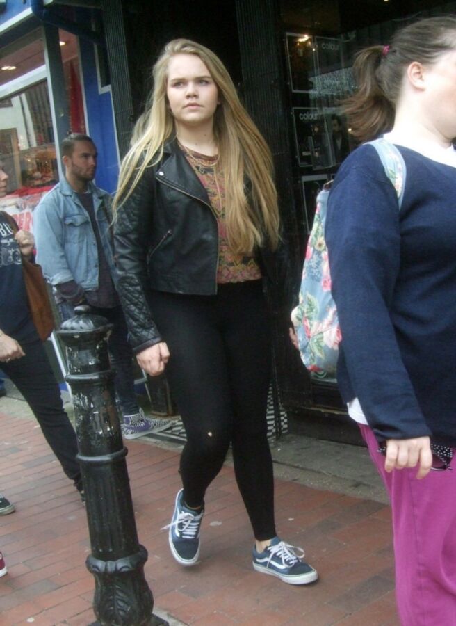 Free porn pics of Candid Teens 34 - Chunky Girl in Leggings & Pantyhose 20 of 35 pics