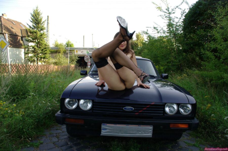 Free porn pics of Hot Girl Posing on old Ford Capri 1 of 40 pics