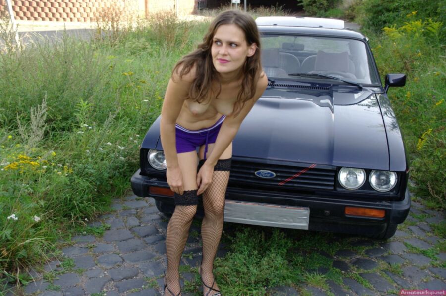 Free porn pics of Hot Girl Posing on old Ford Capri 15 of 40 pics