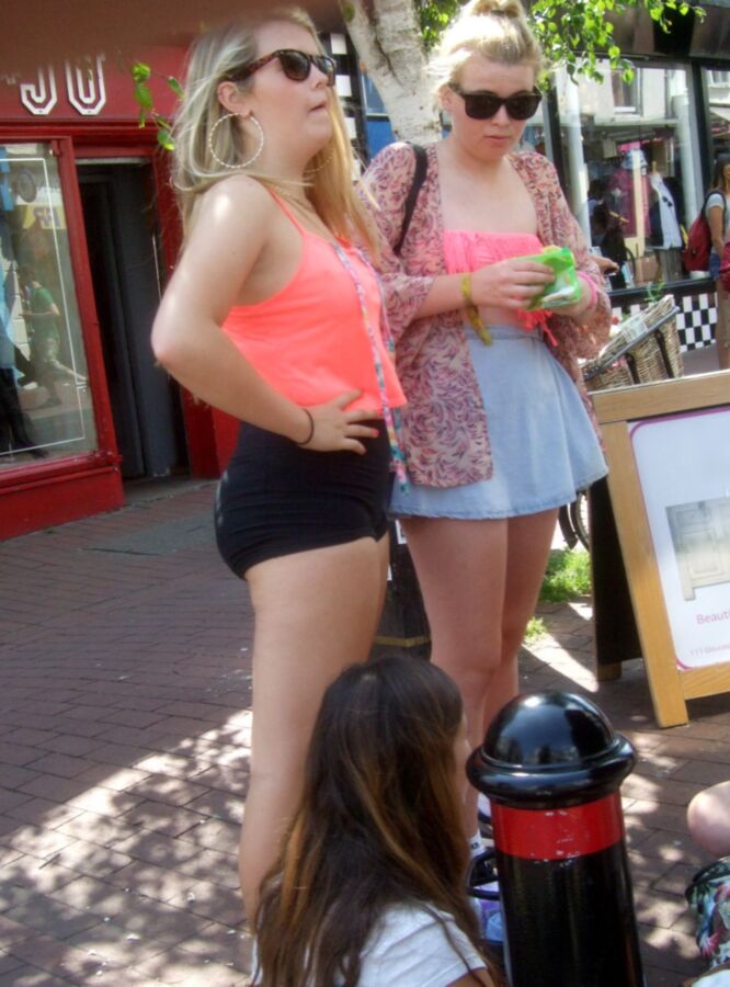 Free porn pics of Candid Teens 35 - Chunky Girl in Tight Lycra Shorts & Friends 22 of 42 pics