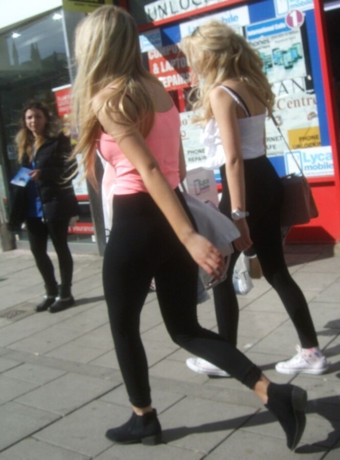 Free porn pics of Candid 36 - Two Young Blondes in Leggings 14 of 22 pics