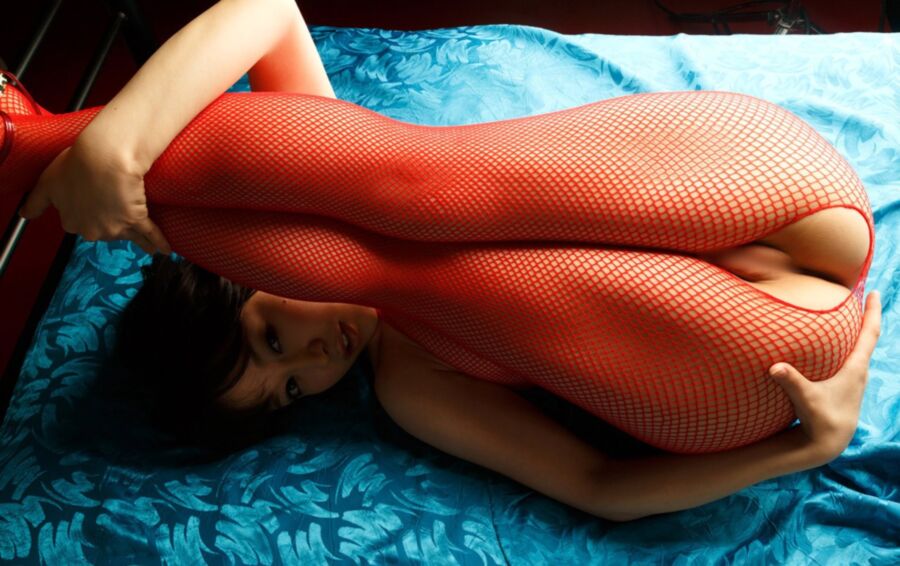 Free porn pics of Yuu Shinoda - Red Fishnet 1 of 30 pics