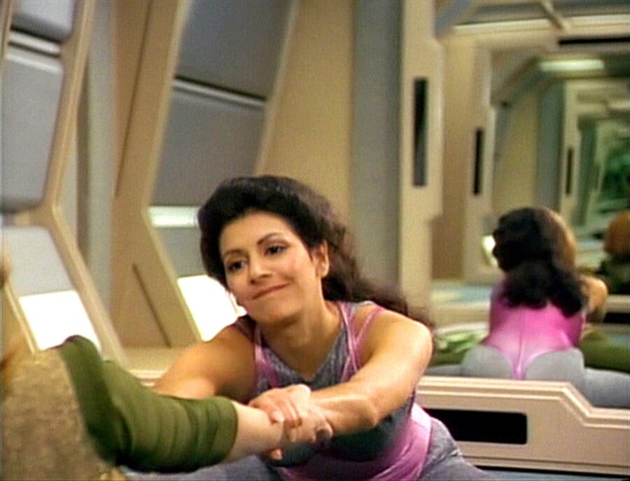 Free porn pics of Star Trek exercise scene with Troy and Dr. 4 of 4 pics