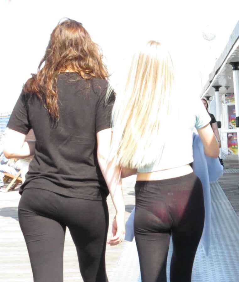 Free porn pics of Blonde teen in totally see-through leggings 6 of 28 pics