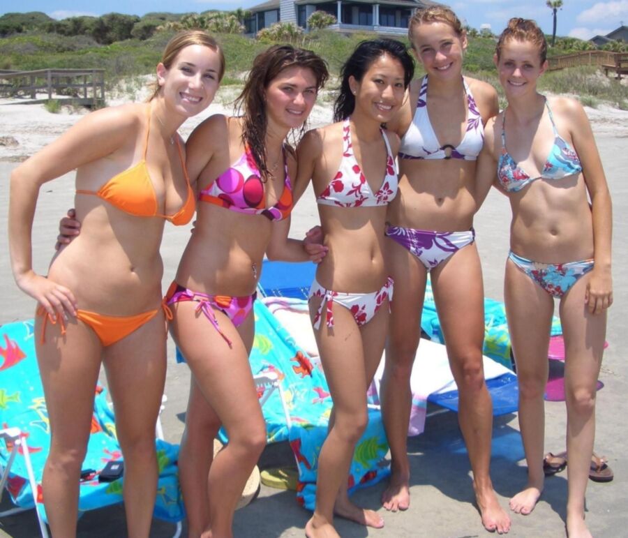 Free porn pics of Groups of Real and Hot Teens wearing Bikinis 21 of 24 pics