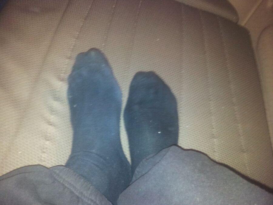 Free porn pics of Me in black socks worn whole day 4 of 8 pics