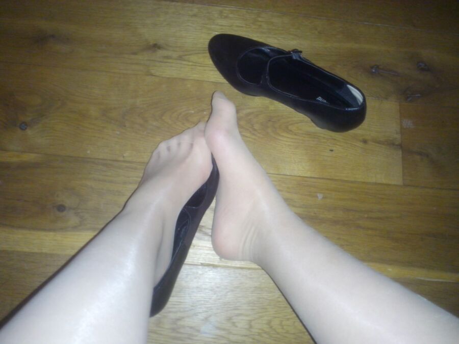 Free porn pics of My feet at work :) 2 of 6 pics