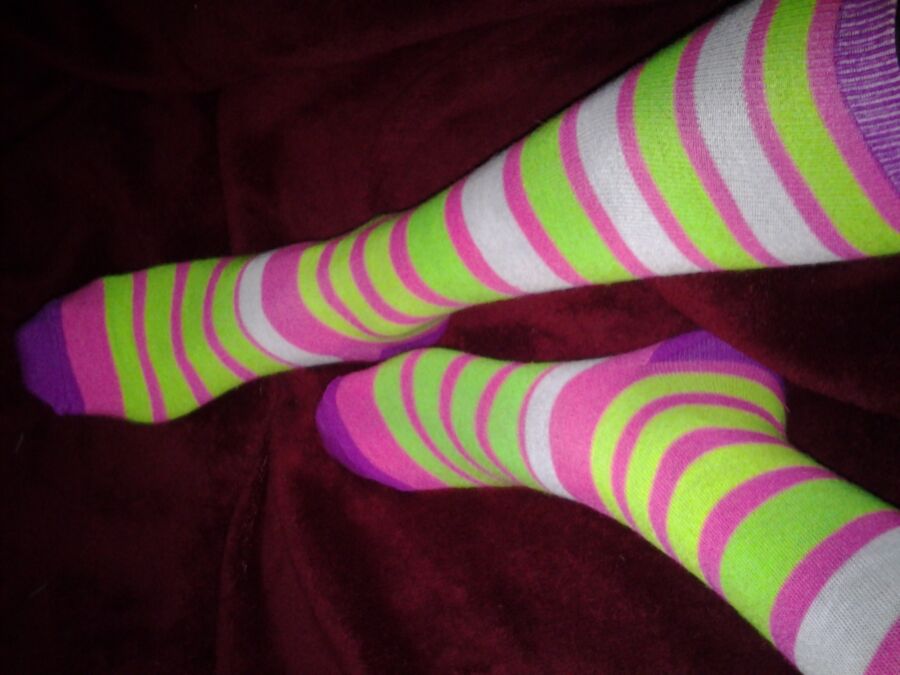 Free porn pics of Selection of my girly socks 17 of 22 pics