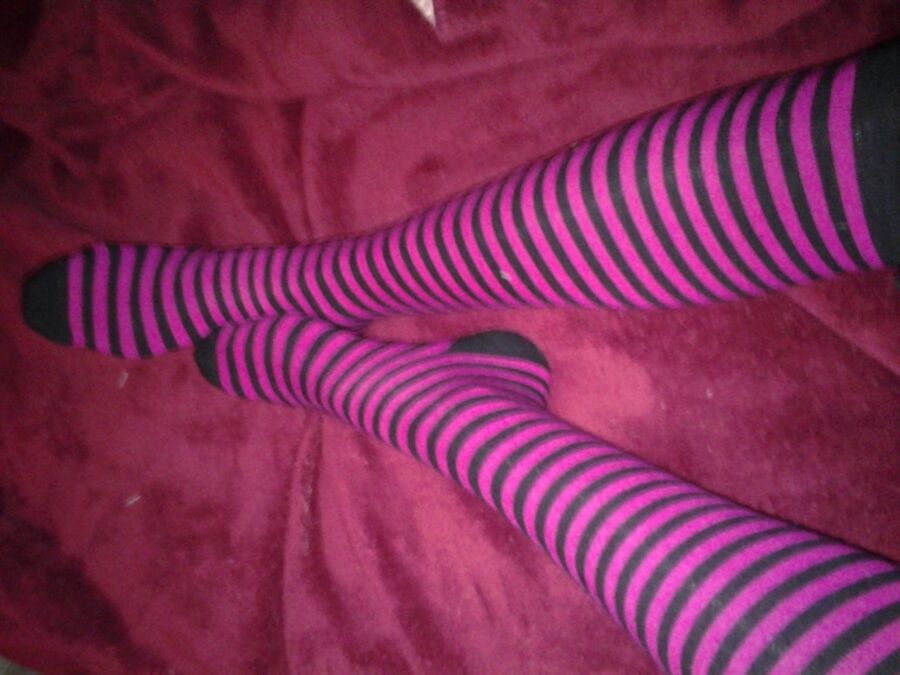 Free porn pics of Selection of my girly socks 20 of 22 pics