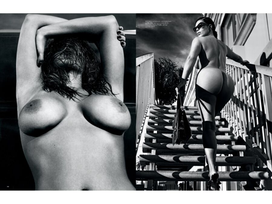 Free porn pics of Kim Kardashian naked for Love magazine 1 of 15 pics