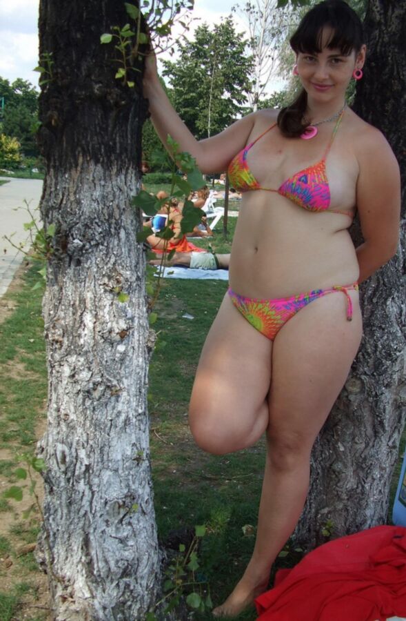 Free porn pics of Sexy Chubby Wife with Colorful Bikini 13 of 24 pics