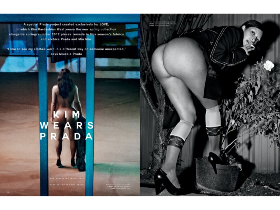 Free porn pics of Kim Kardashian naked for Love magazine 4 of 15 pics