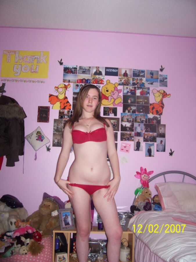 Free porn pics of Busty Braces Teen Posing in Her Bra & Panties On Her Bed 5 of 15 pics