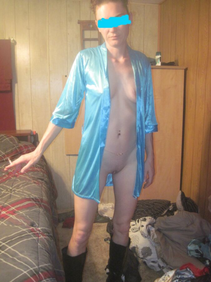 Free porn pics of satin robe and boots 2 of 17 pics