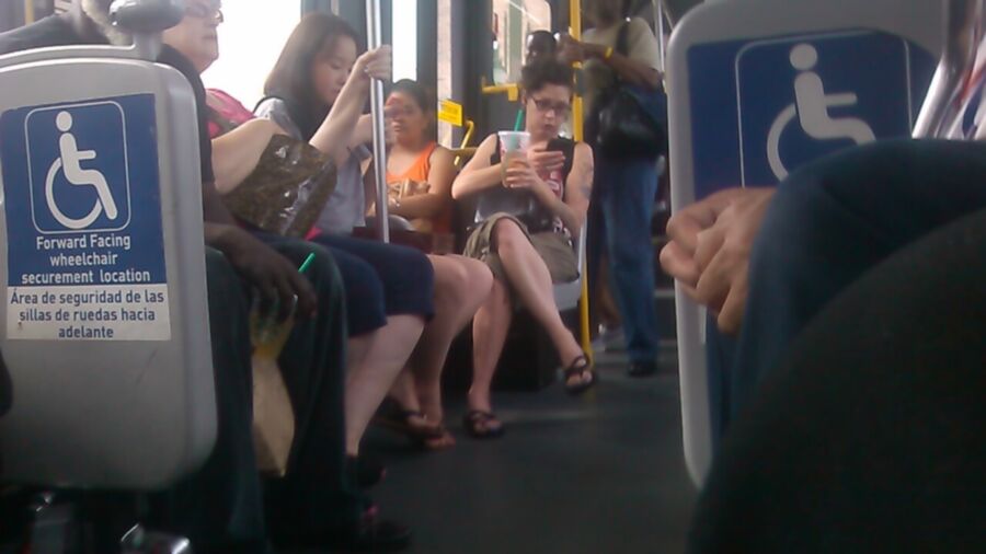 Free porn pics of candid legs, toes, feet, on public bus 13 of 15 pics