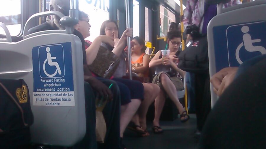 Free porn pics of candid legs, toes, feet, on public bus 2 of 15 pics