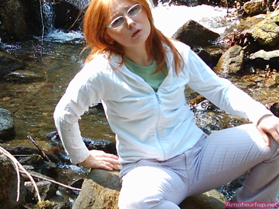 Free porn pics of Nerdy Redhead Babe Outdoor 22 of 40 pics