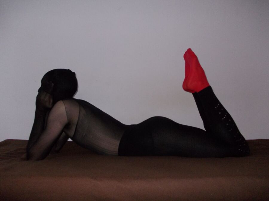 Free porn pics of Pantyhose Encasement & Red Stockings 7 of 9 pics