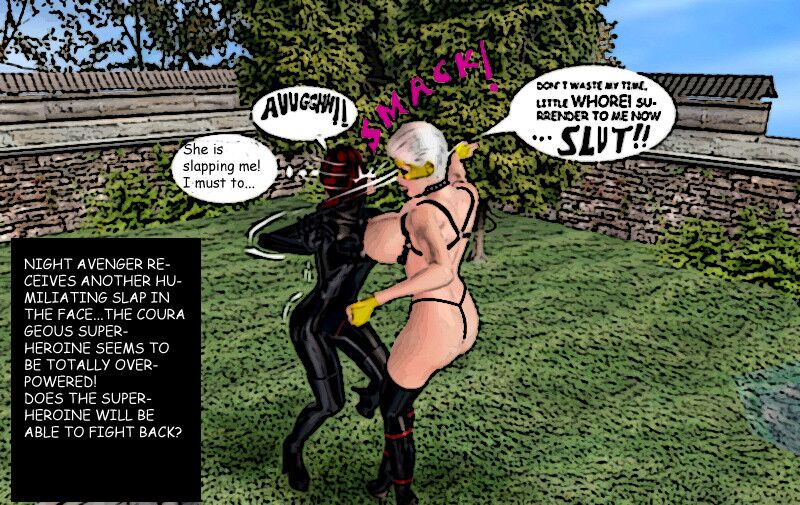 Free porn pics of Super-heroine Night Avenger dominated! 3 of 6 pics