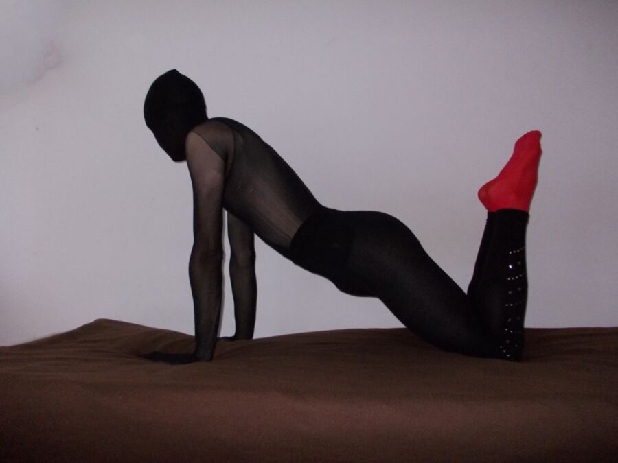 Free porn pics of Pantyhose Encasement & Red Stockings 1 of 9 pics