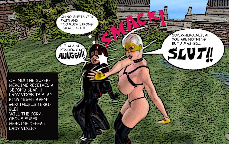 Free porn pics of Super-heroine Night Avenger dominated! 2 of 6 pics