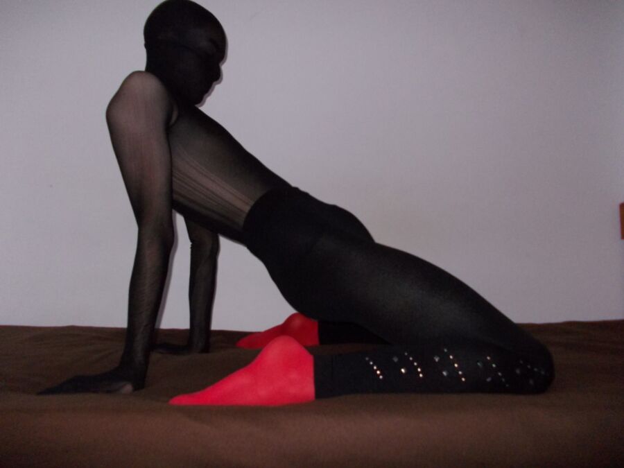 Free porn pics of Pantyhose Encasement & Red Stockings 8 of 9 pics