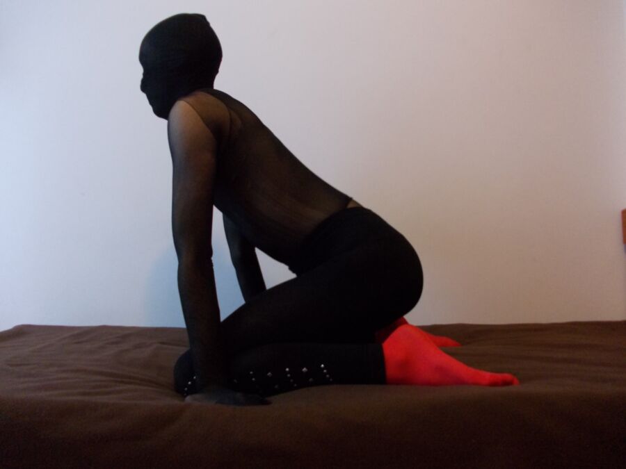 Free porn pics of Pantyhose Encasement & Red Stockings 5 of 9 pics