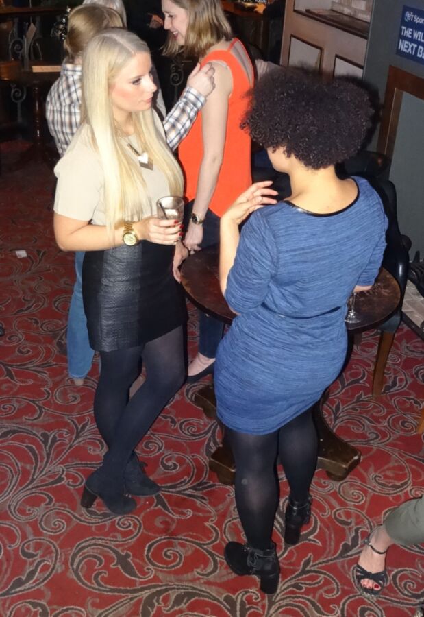 Free porn pics of Blonde Pantyhosed in a Bar 5 of 5 pics