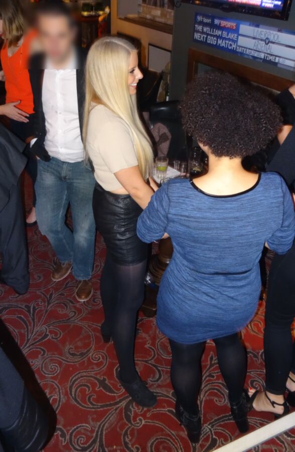 Free porn pics of Blonde Pantyhosed in a Bar 3 of 5 pics