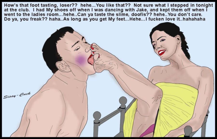 Free porn pics of More and More Cuckold Humiliation Toons 4 of 13 pics