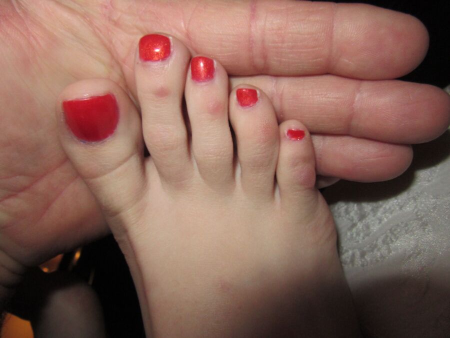 Free porn pics of Footjob with Long Skinny Toes 6 of 21 pics