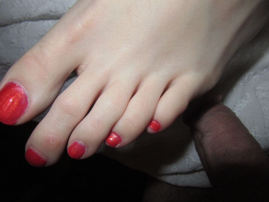 Free porn pics of Footjob with Long Skinny Toes 5 of 21 pics
