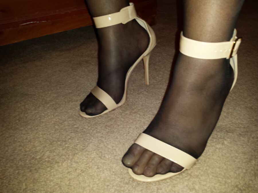 Free porn pics of New cream color heels 1 of 7 pics