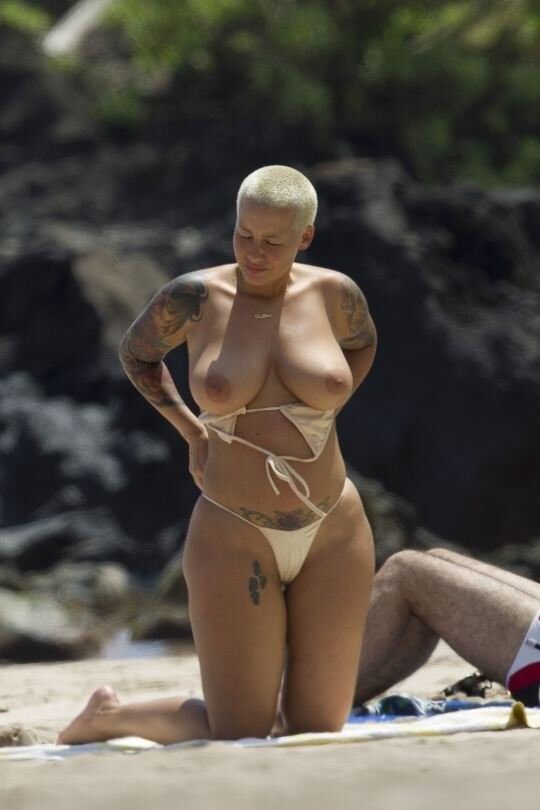 Free porn pics of Amber Rose Topless Tits Nipples Ass Bikini Beach Celebrities 1 of 23 pics