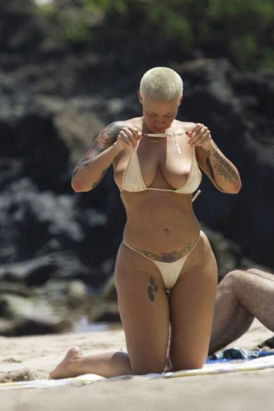 Free porn pics of Amber Rose Topless Tits Nipples Ass Bikini Beach Celebrities 5 of 23 pics