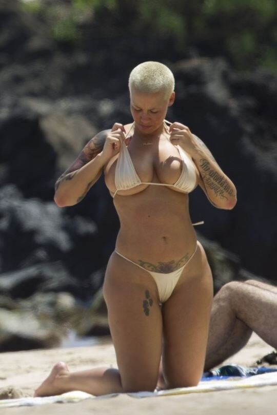 Free porn pics of Amber Rose Topless Tits Nipples Ass Bikini Beach Celebrities 2 of 23 pics